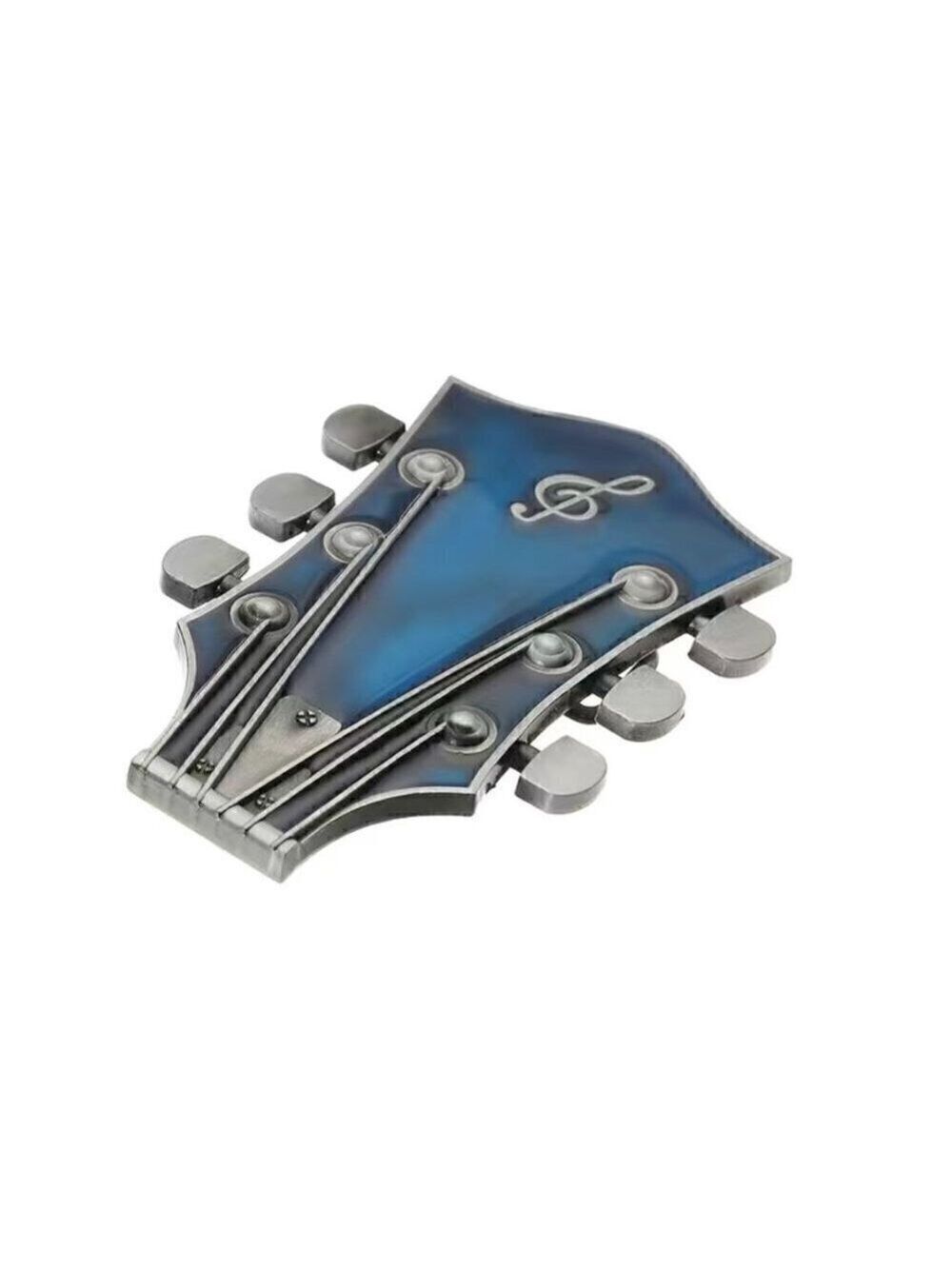 Guitar Rocker Blue Headstock Belt Buckle